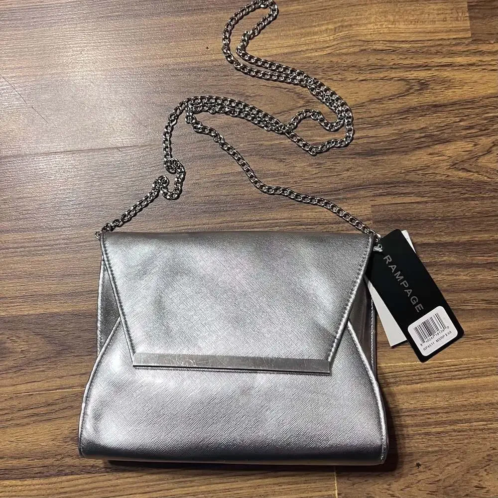 NWT Silver Rampage Purse with Chain Strap